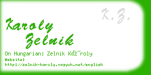karoly zelnik business card